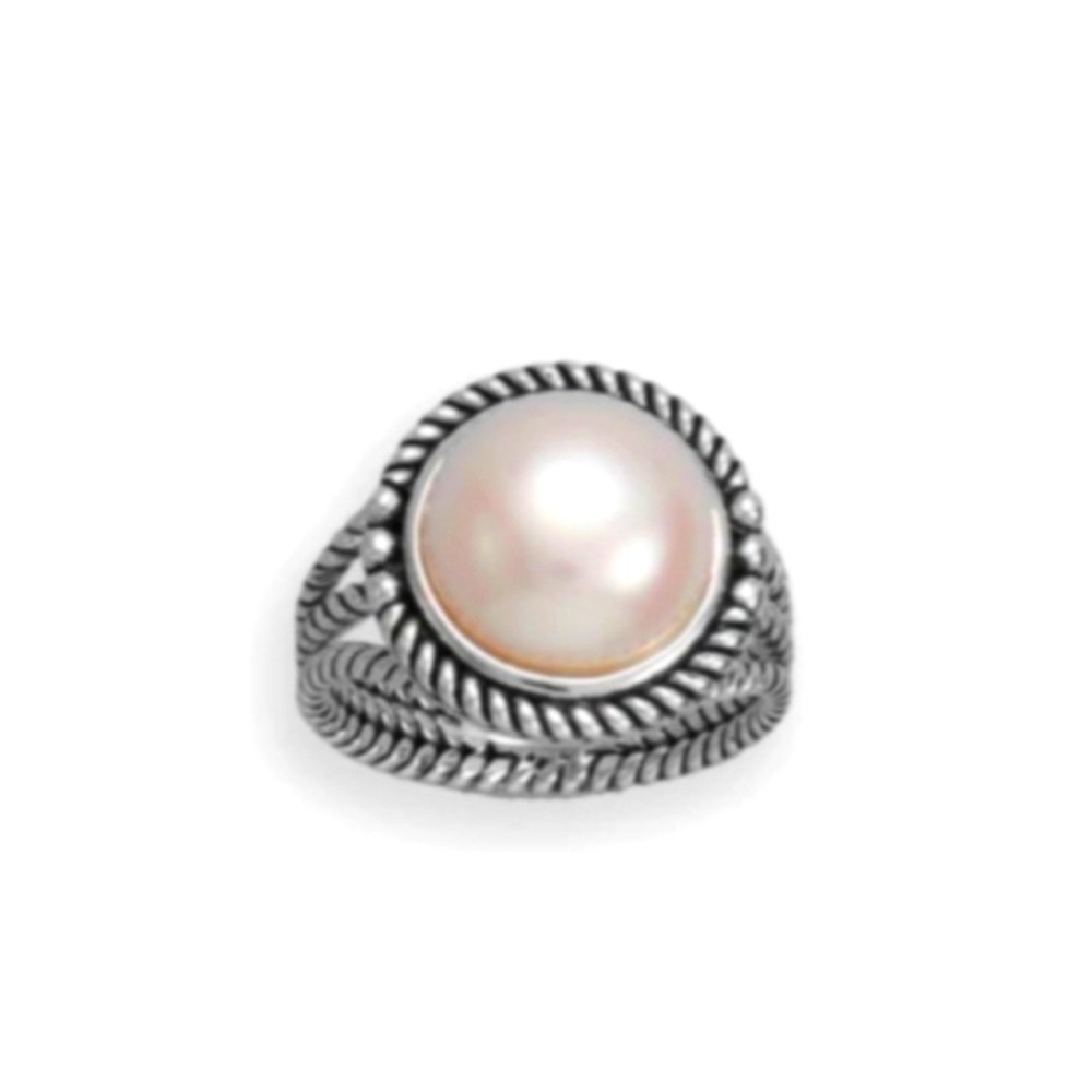 🥰 ELEGANT PEARL STERLING SILVER RING